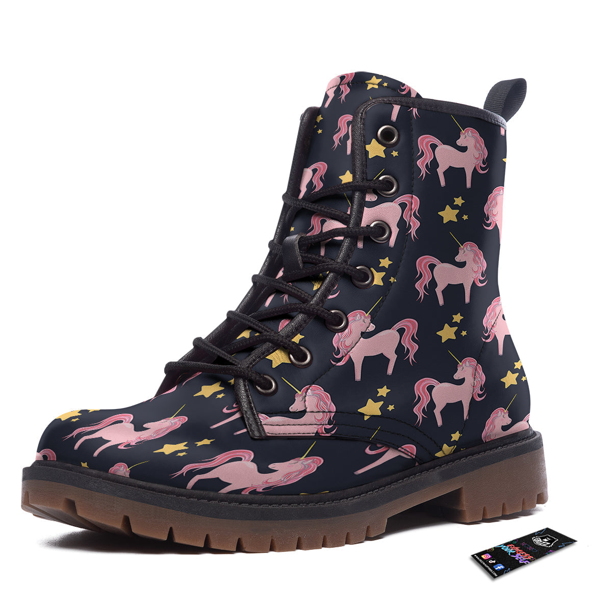 Unicorn Night Star Print Pattern Work Boots-grizzshop