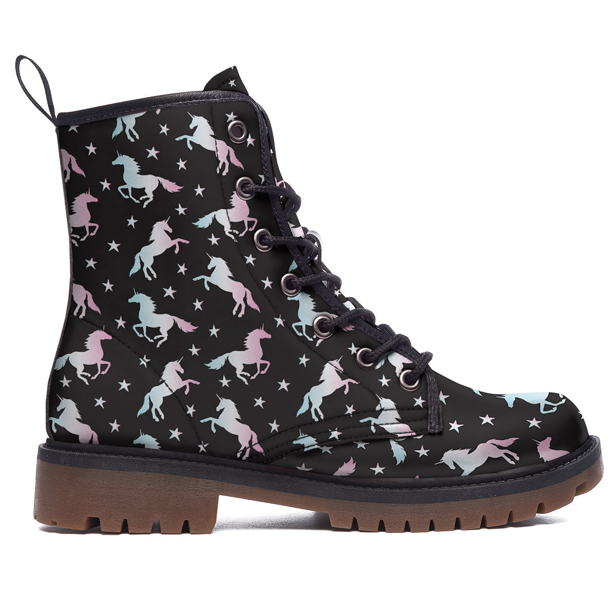Unicorn Night Winged Print Pattern Work Boots-grizzshop