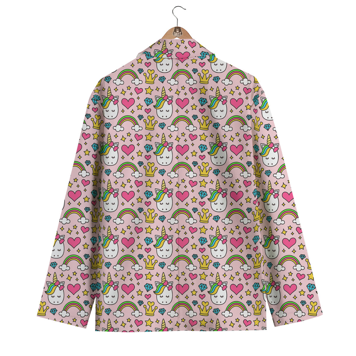 Unicorn Pattern Print Men's Blazer-grizzshop