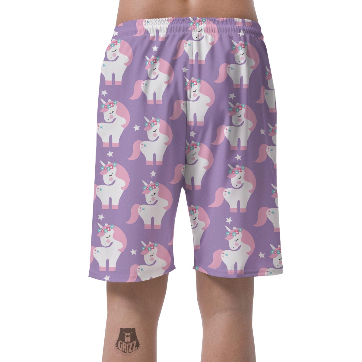 Unicorn Print Pattern Men's Shorts-grizzshop