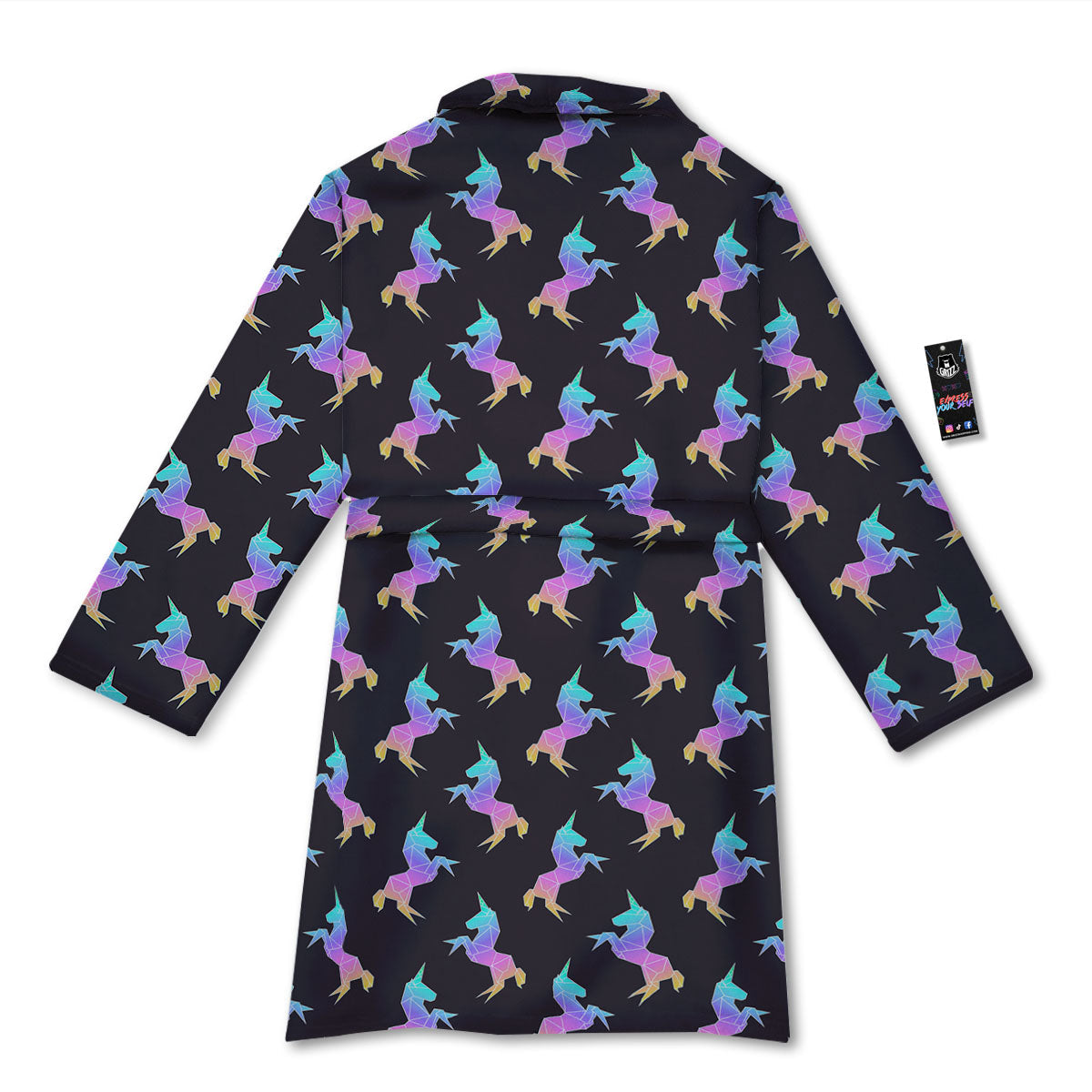 Unicorn Rainbow Origami Print Pattern Bathrobe-grizzshop