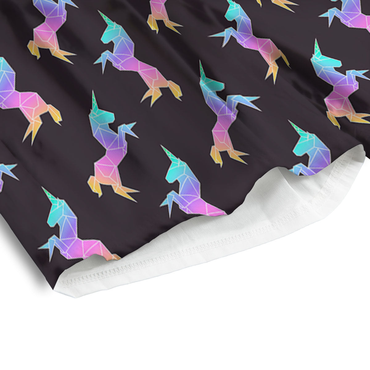 Unicorn Rainbow Origami Print Pattern Men's Athletic Shorts