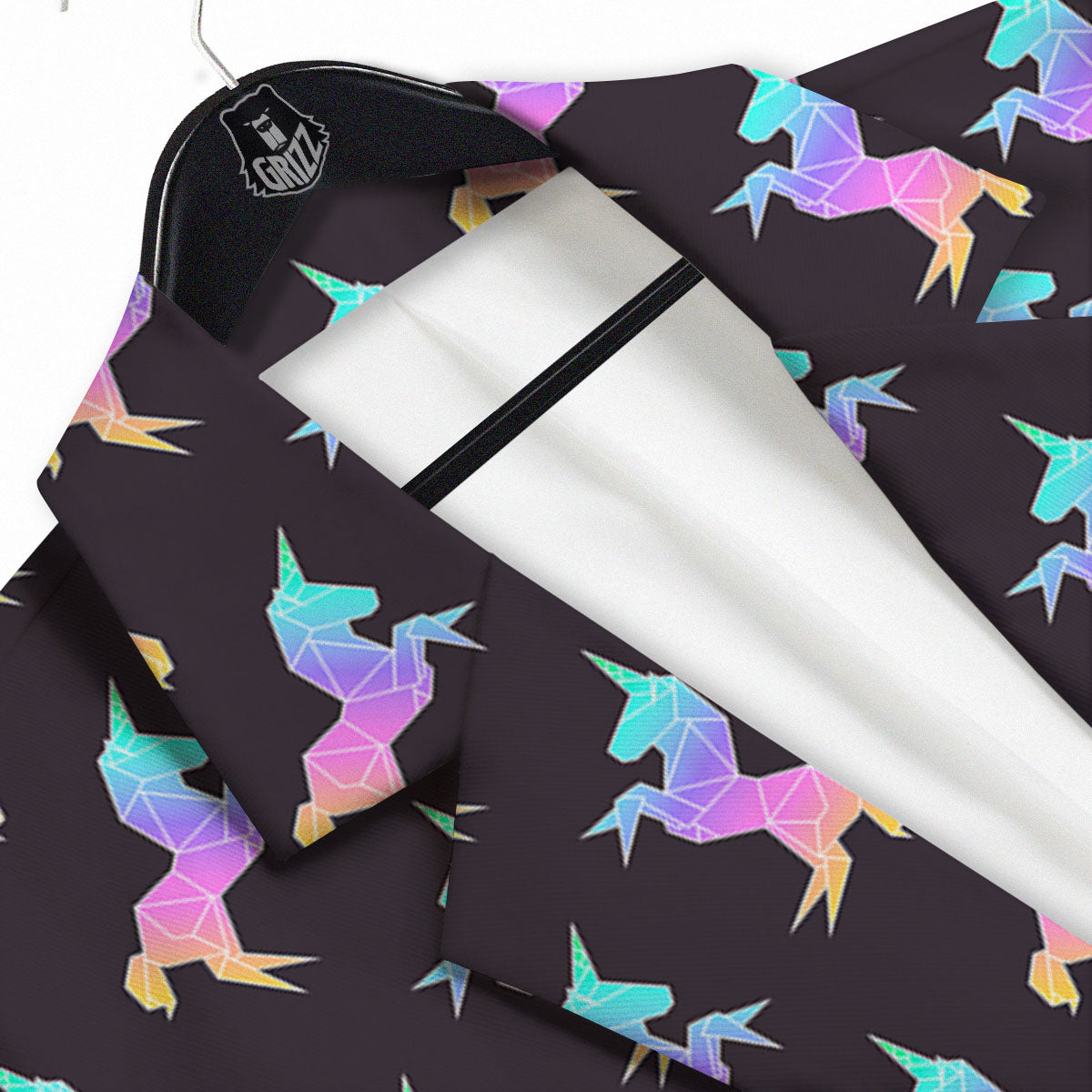 Unicorn Rainbow Origami Print Pattern Men's Sport Coat-grizzshop