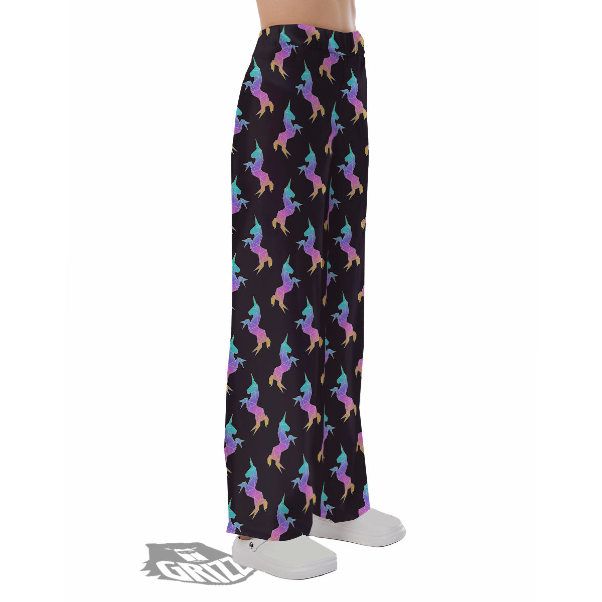 Unicorn Rainbow Origami Print Pattern Pajama Pants-grizzshop
