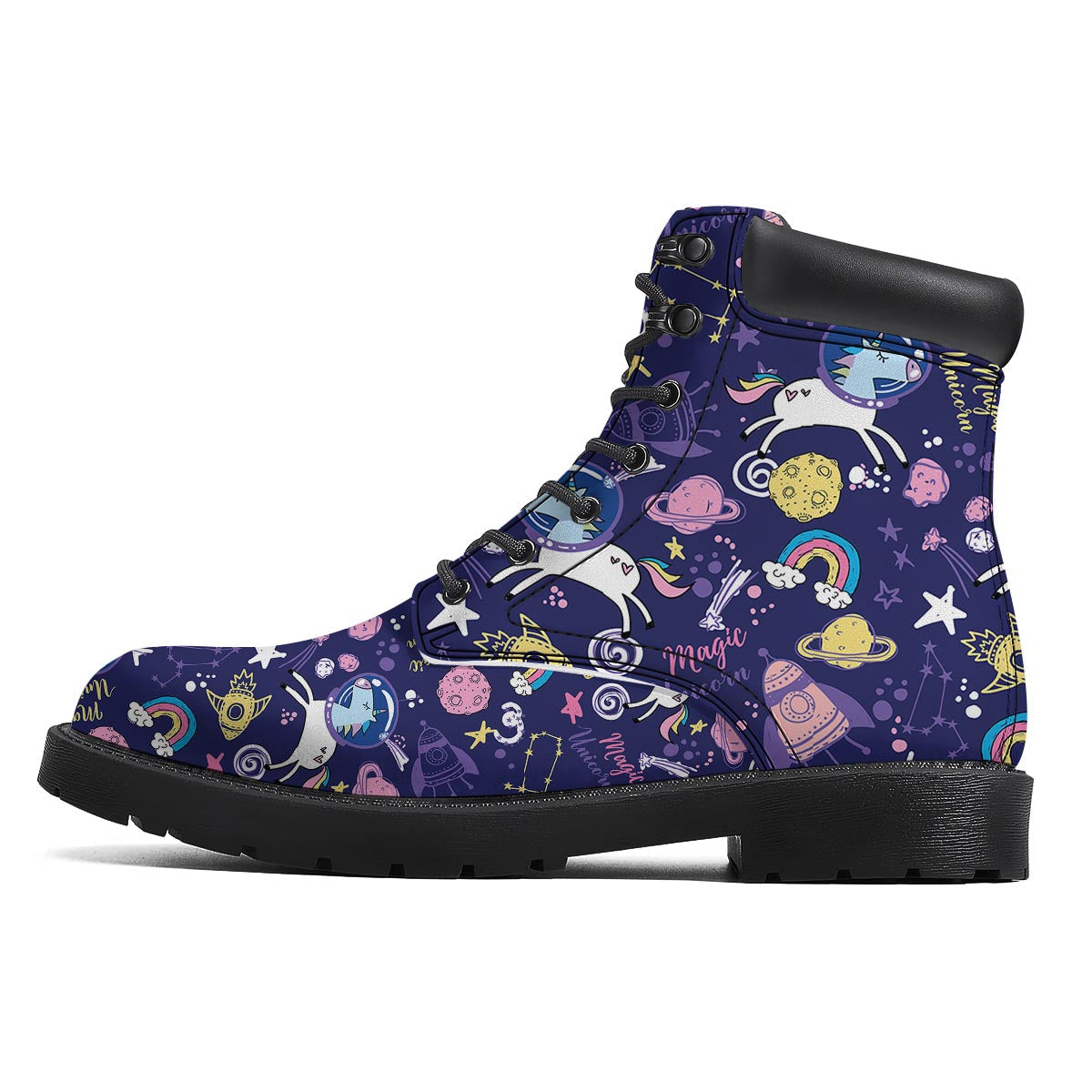 Unicorn Space Astronaut Print Pattern Boots-grizzshop