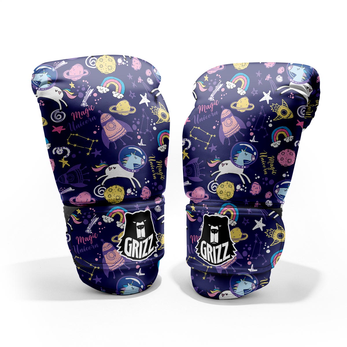 Unicorn Space Astronaut Print Pattern Pro Boxing Glove