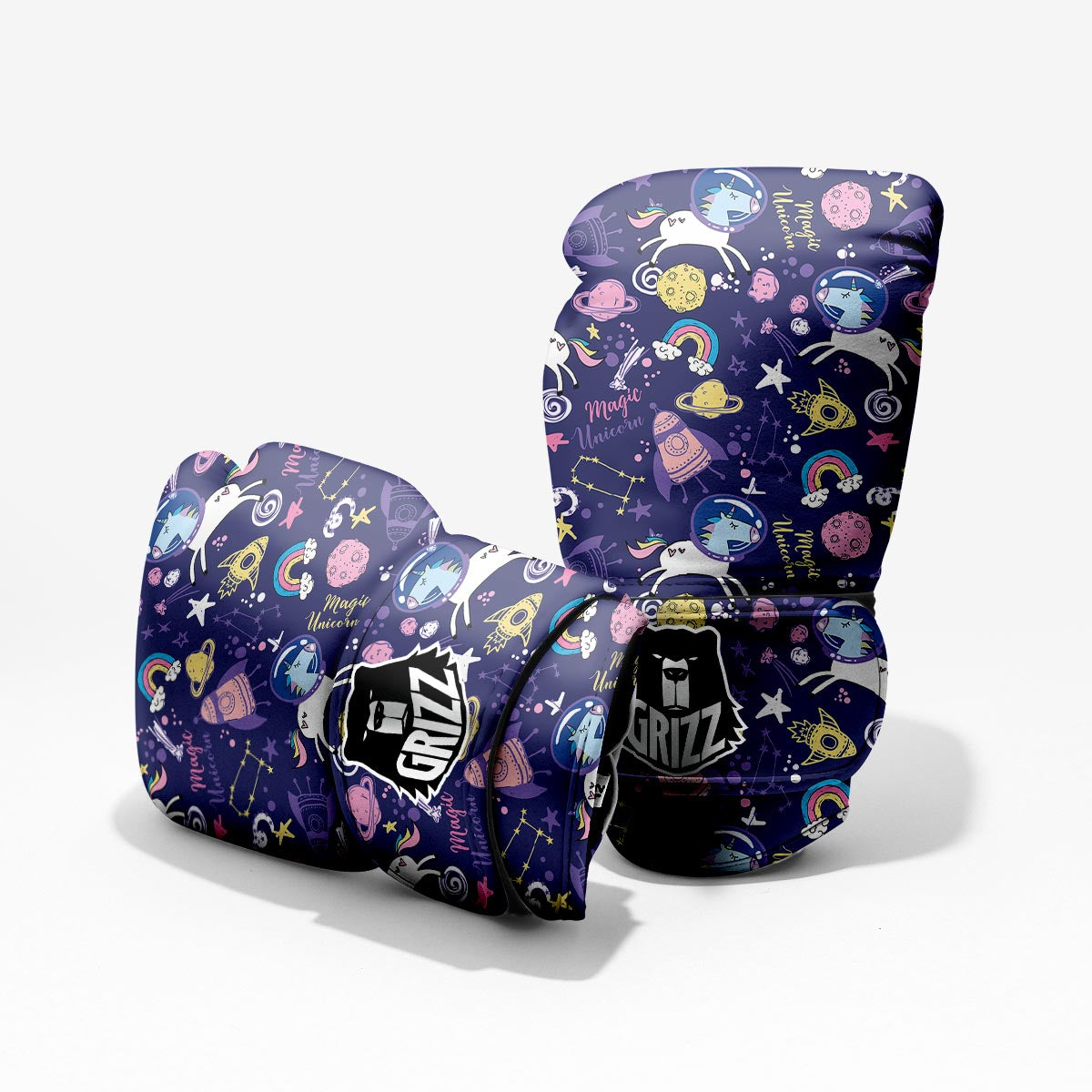 Unicorn Space Astronaut Print Pattern Pro Boxing Glove