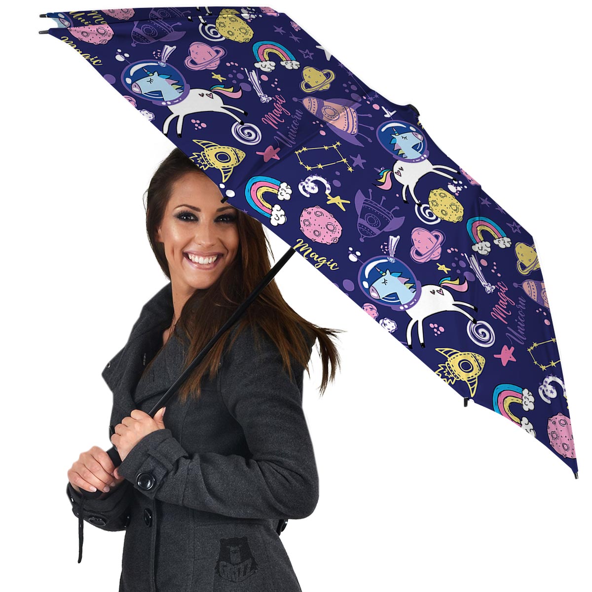 Unicorn Space Astronaut Print Pattern Umbrella-grizzshop