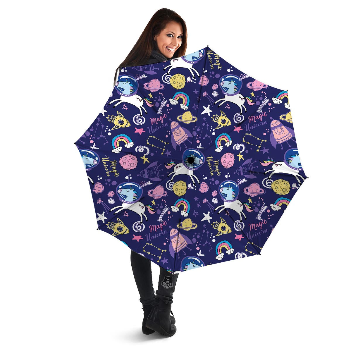 Unicorn Space Astronaut Print Pattern Umbrella-grizzshop