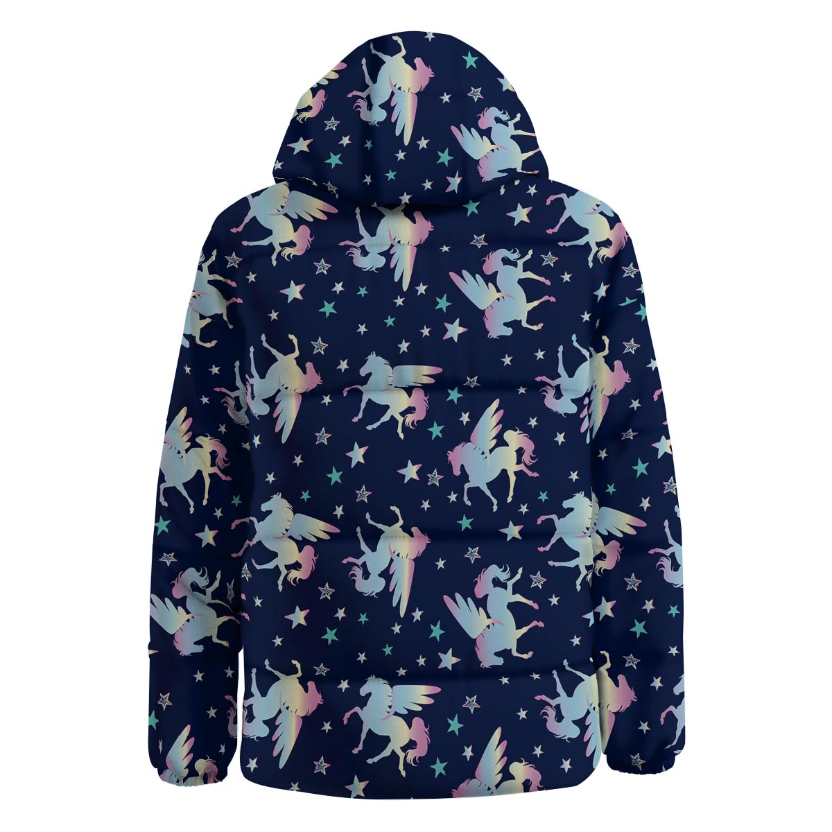 Unicorn Star Fairy Print Pattern Down Jacket-grizzshop