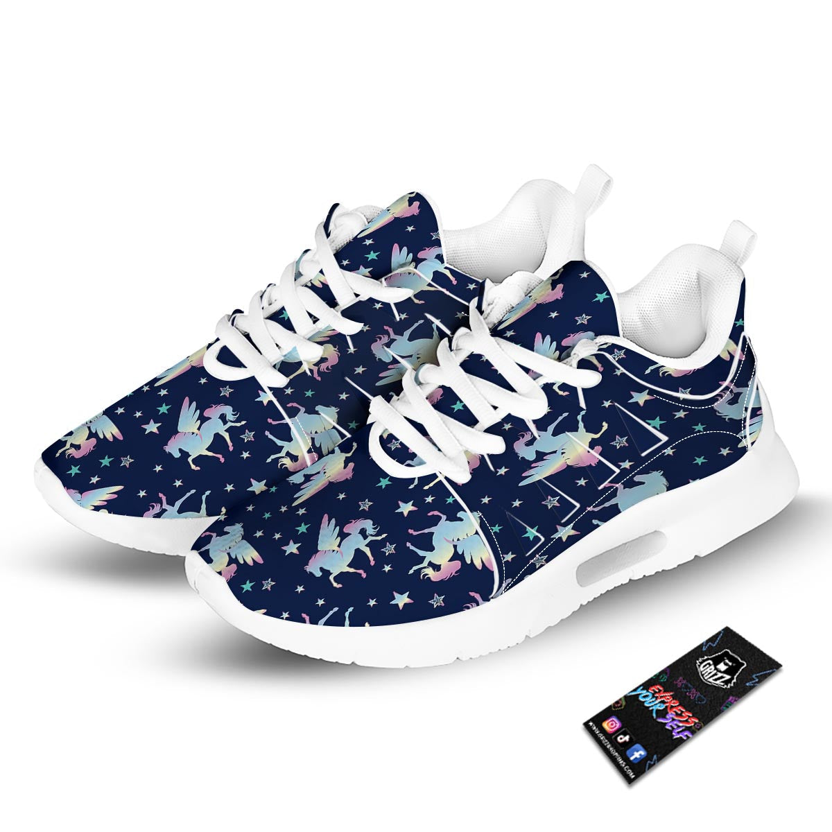 Unicorn Star Fairy Print Pattern Tennis Shoes-grizzshop