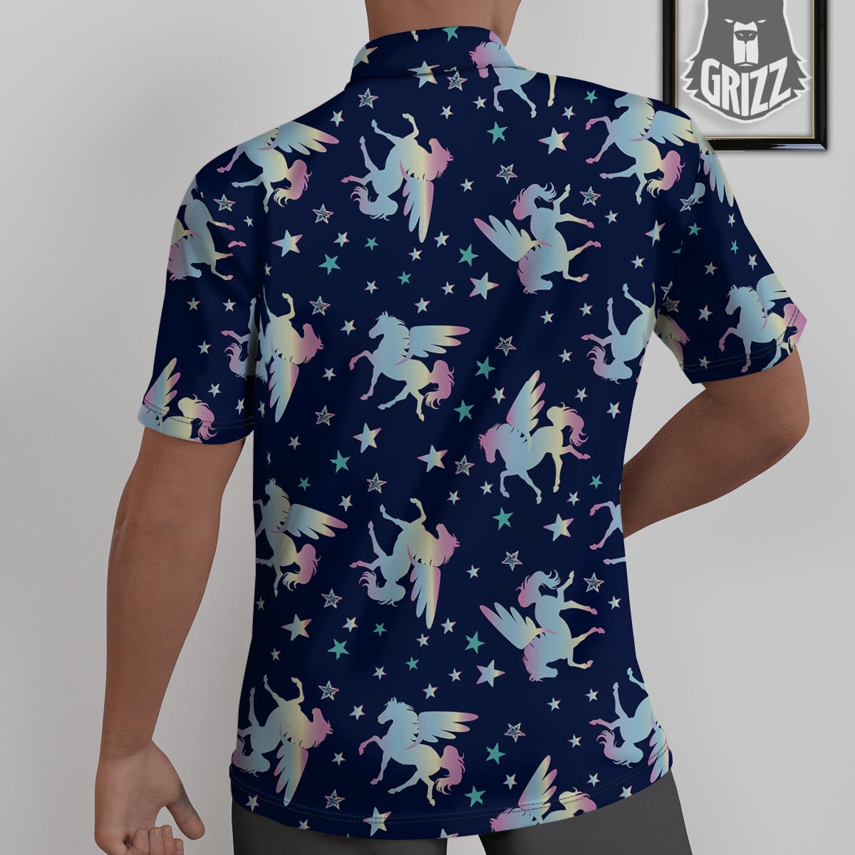 Unicorn Star Fairy Print Pattern Untucked Shirts-grizzshop