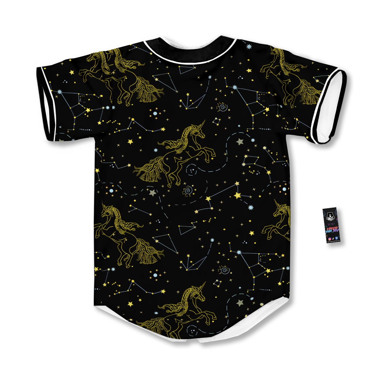 Unicorn Star Space Print Pattern Baseball Jersey-grizzshop