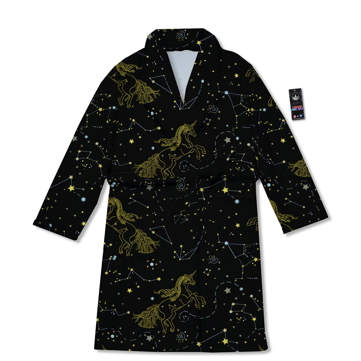 Unicorn Star Space Print Pattern Bathrobe-grizzshop