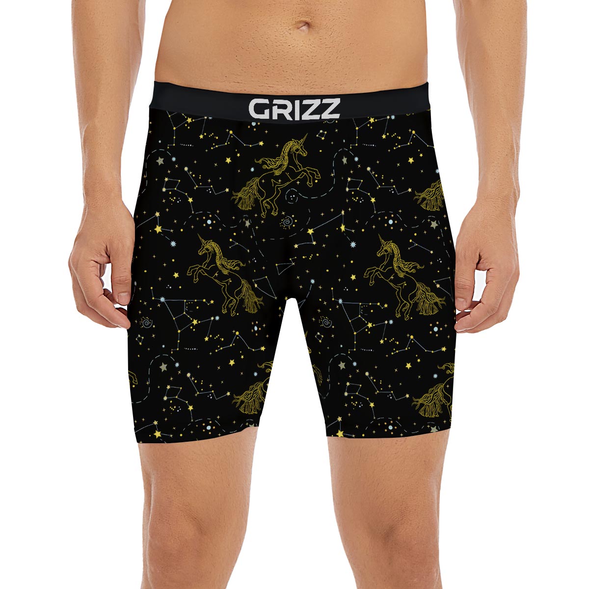 Unicorn Star Space Print Pattern Boxer Briefs-grizzshop