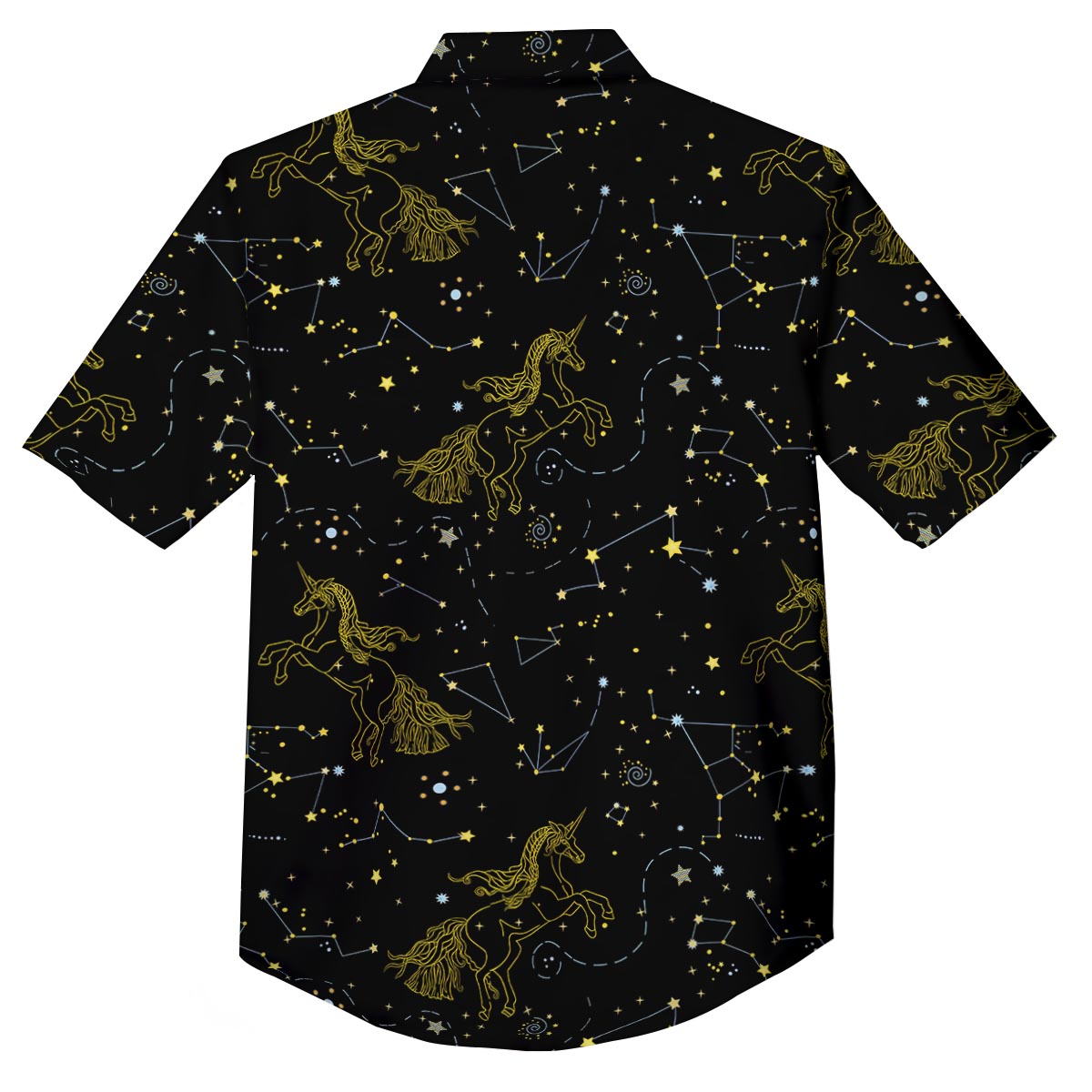 Unicorn Star Space Print Pattern Button Up Shirt-grizzshop
