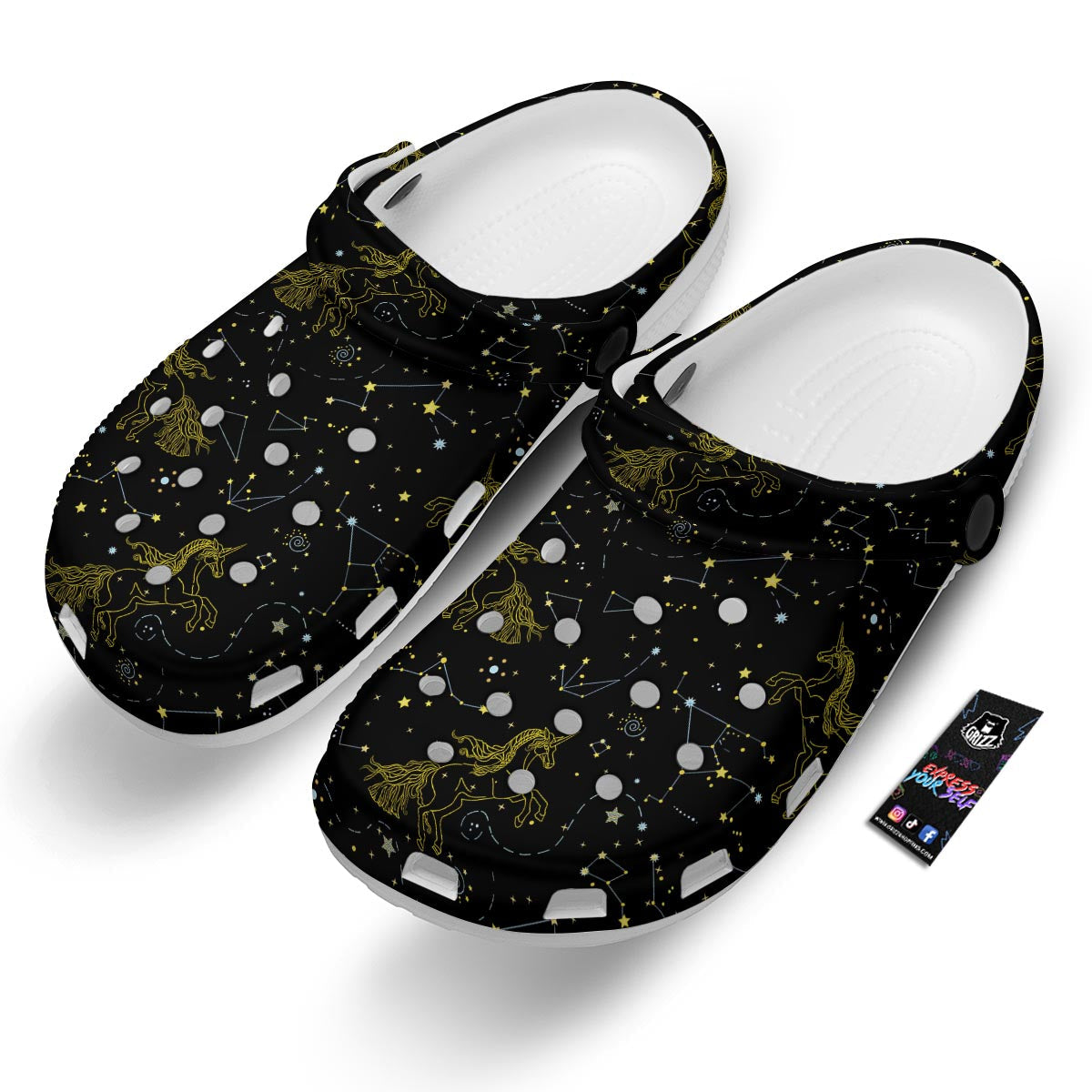 Unicorn Star Space Print Pattern Clog-grizzshop