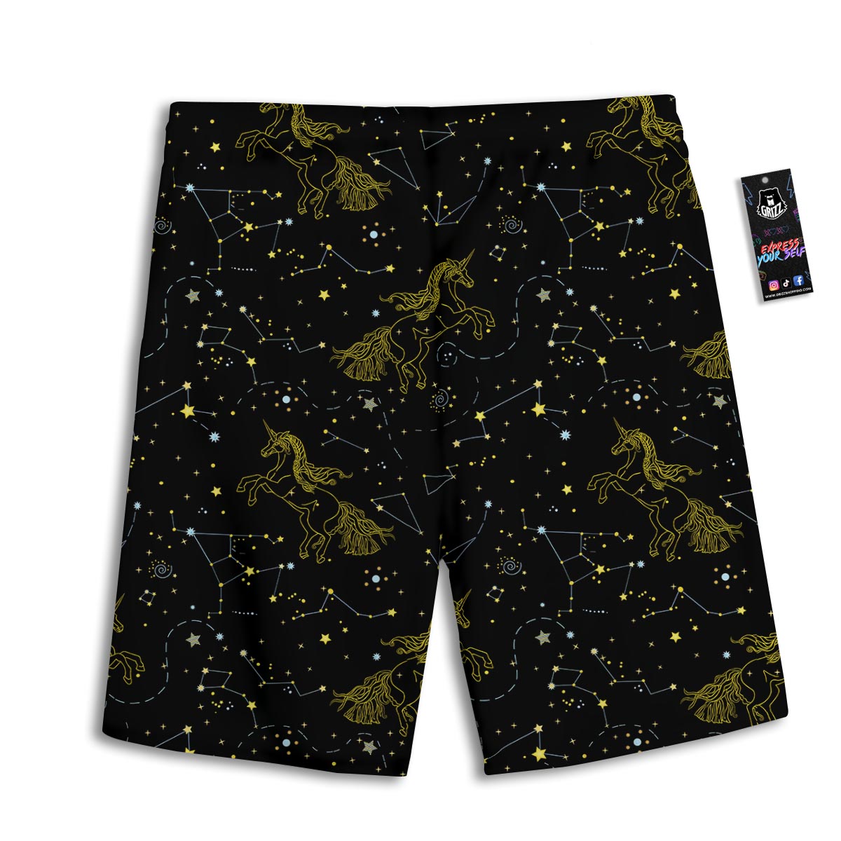 Unicorn Star Space Print Pattern Men's Athletic Shorts