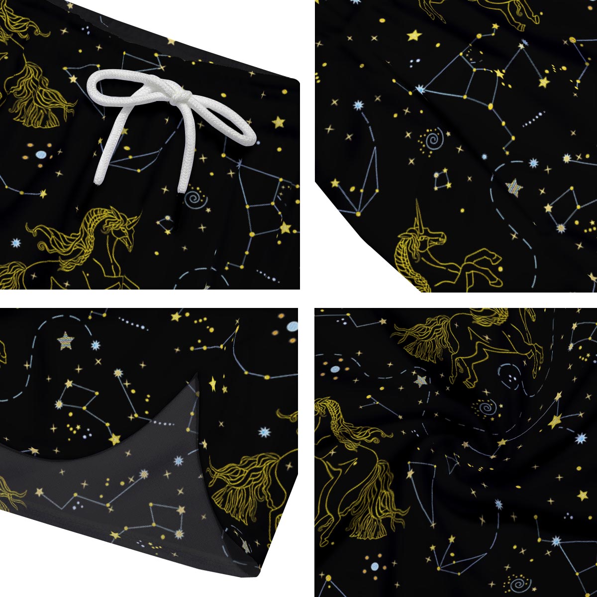 Unicorn Star Space Print Pattern Men's Running Shorts-grizzshop