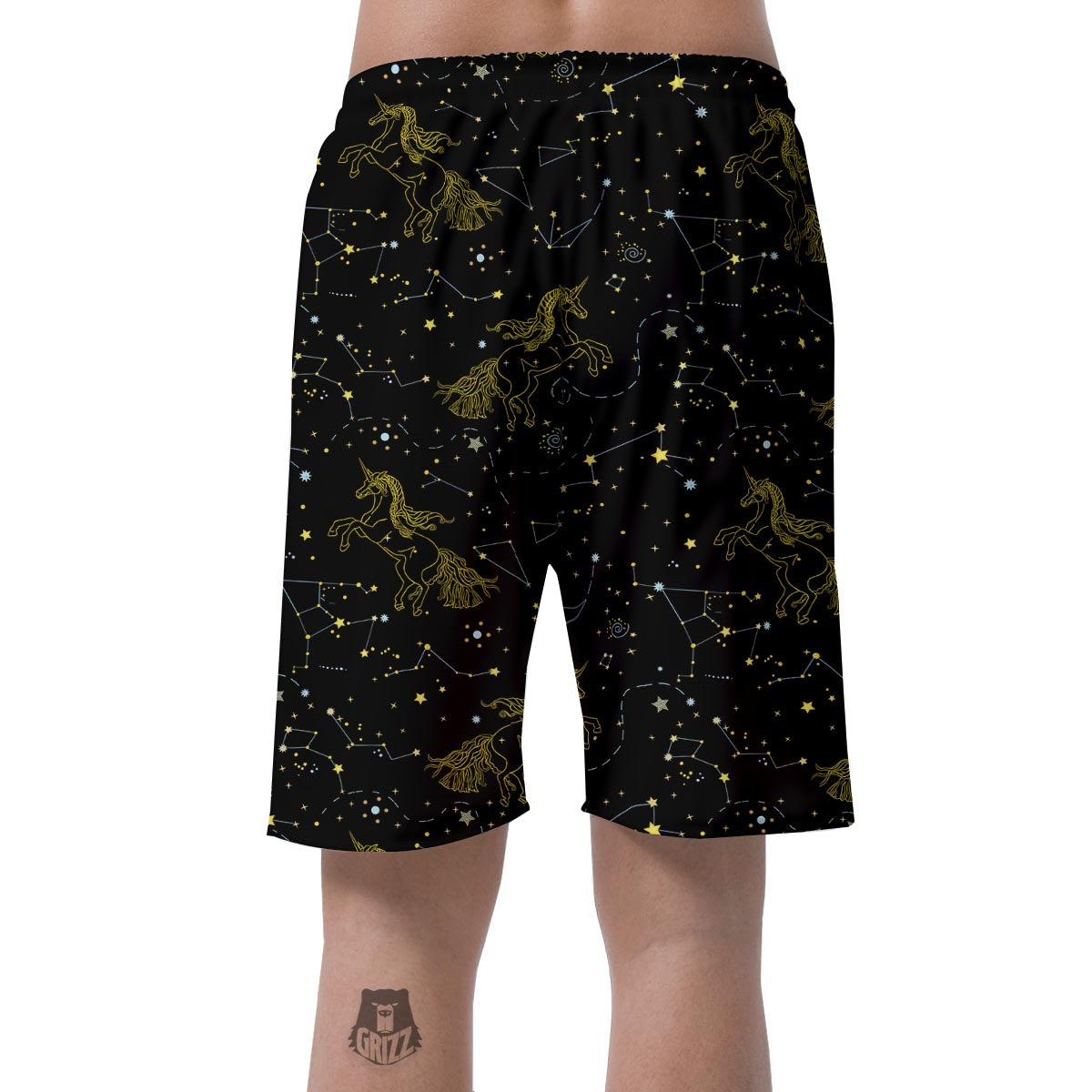 Unicorn Star Space Print Pattern Men's Shorts-grizzshop