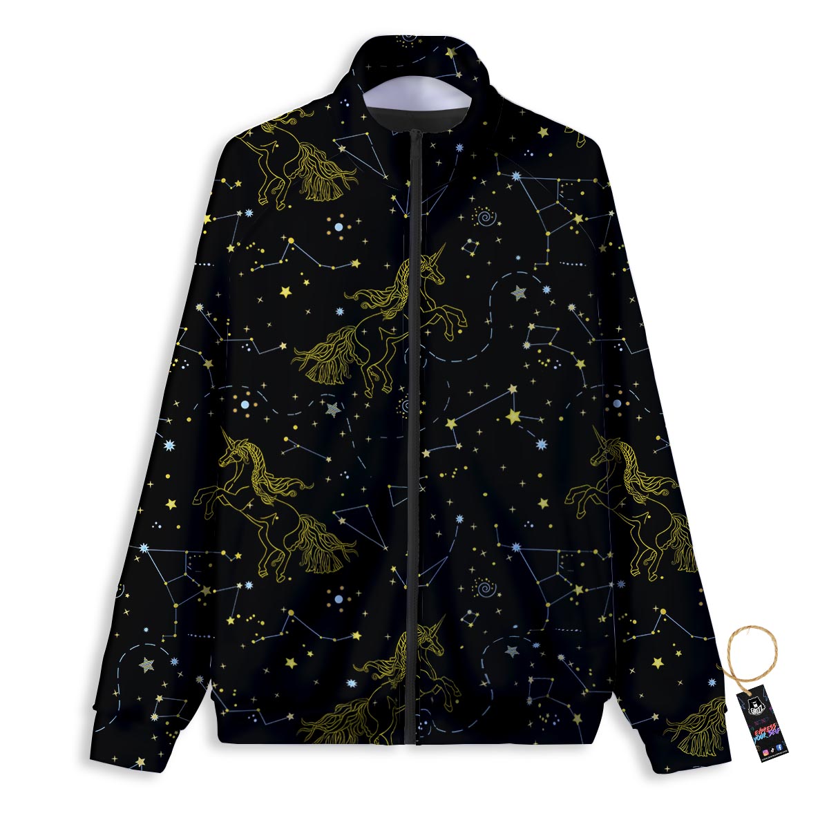 Unicorn Star Space Print Pattern Track Jacket-grizzshop