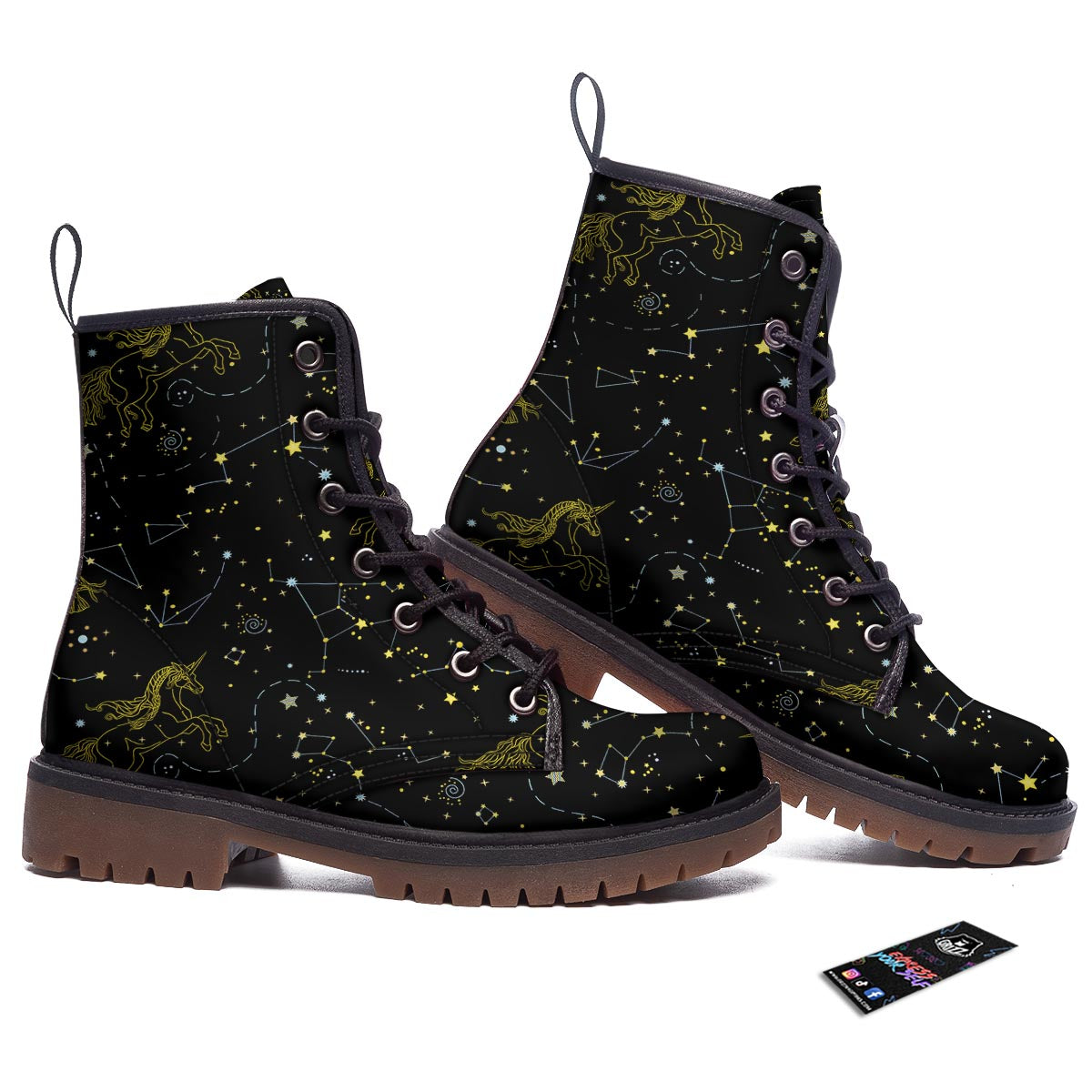 Unicorn Star Space Print Pattern Work Boots-grizzshop