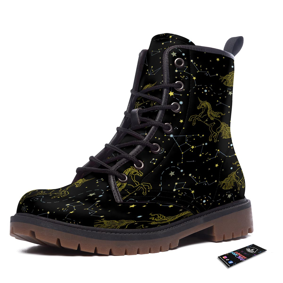 Unicorn Star Space Print Pattern Work Boots-grizzshop