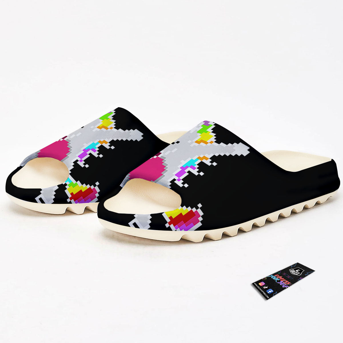 Unicorn 8-Bit Pixel Print Sandals-grizzshop