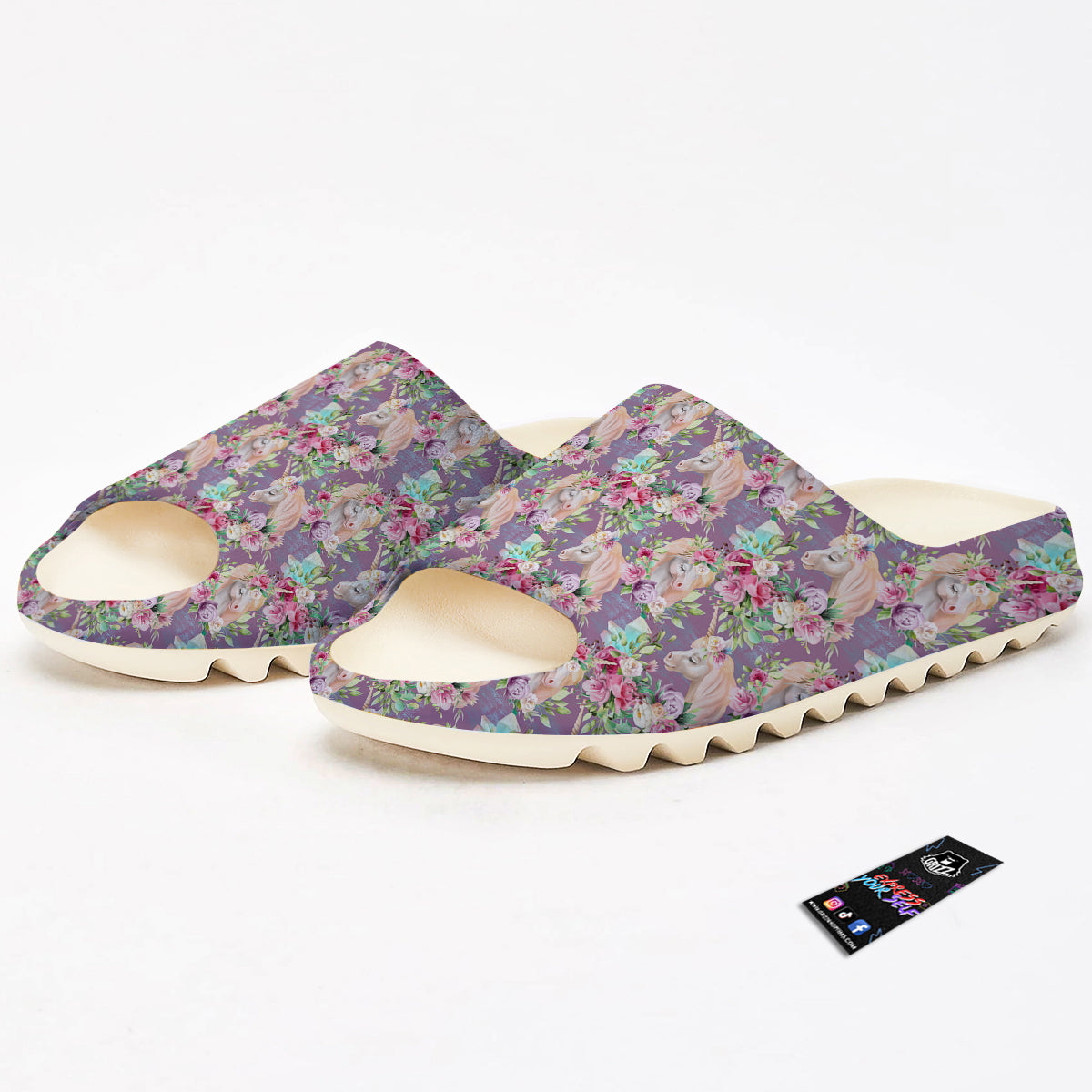 Unicorn Magic Floral Print Pattern Sandals-grizzshop