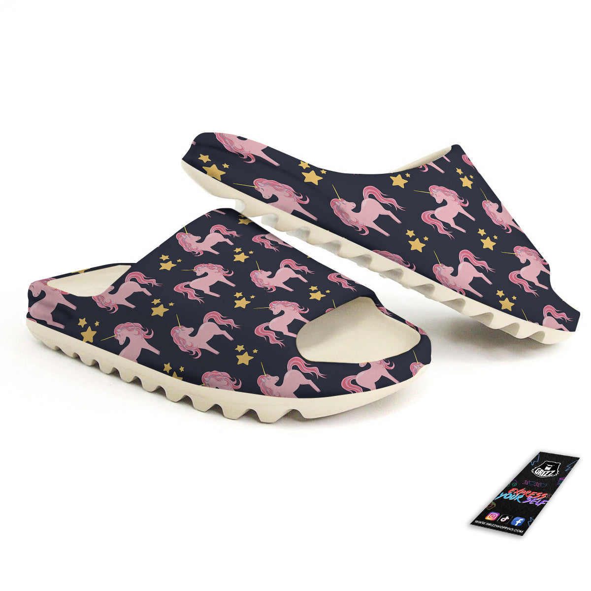 Unicorn Night Star Print Pattern Sandals-grizzshop