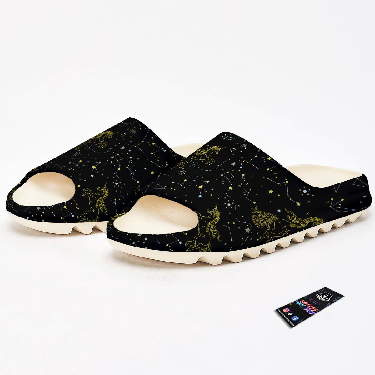 Unicorn Star Space Print Pattern Sandals-grizzshop