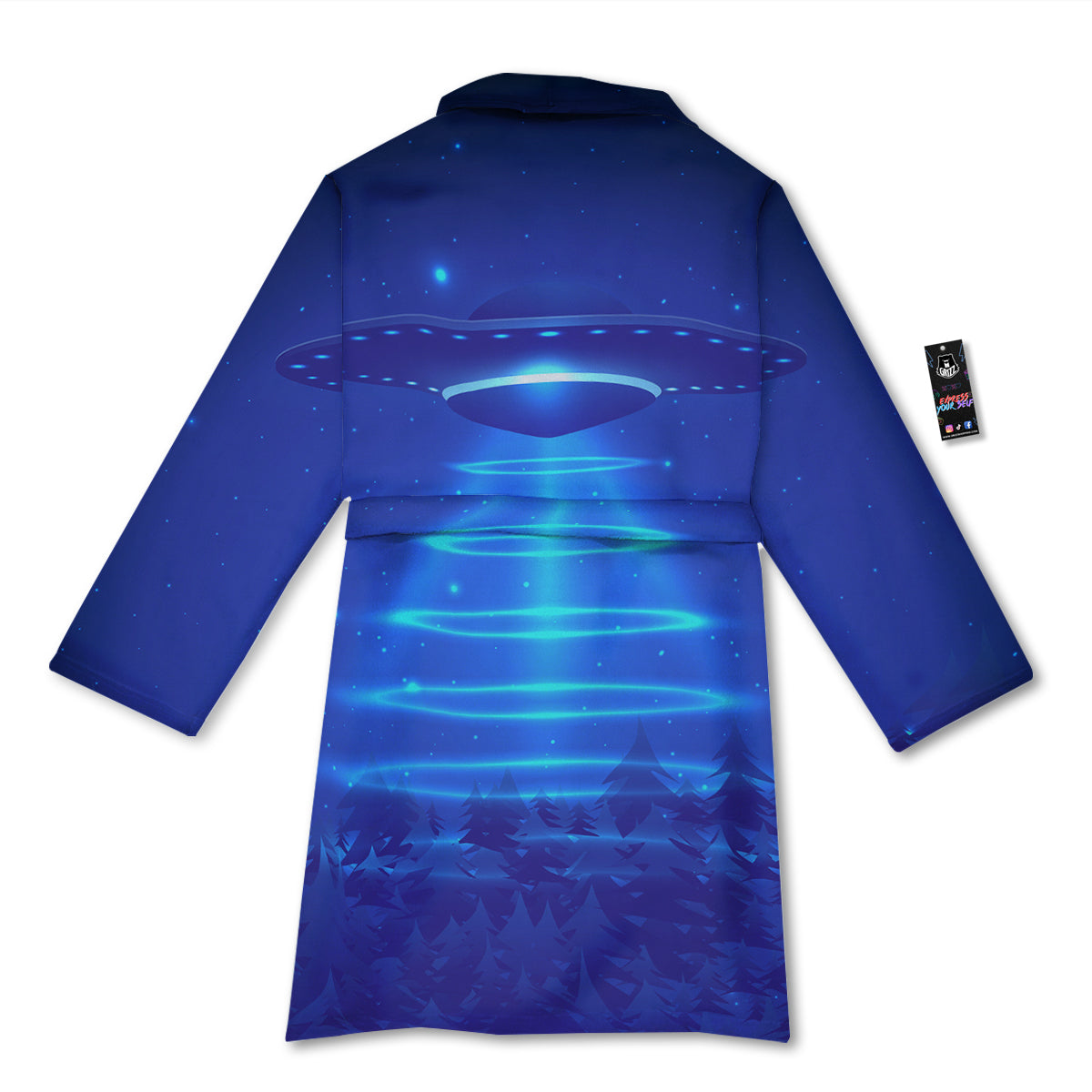 Unidentified Flying Object Blue Print Bathrobe-grizzshop