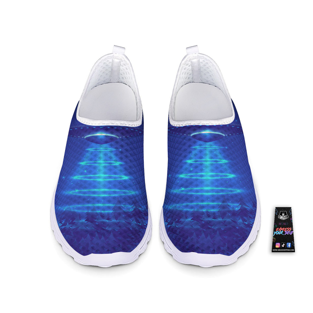 Unidentified Flying Object Blue Print Nurse Shoes-grizzshop