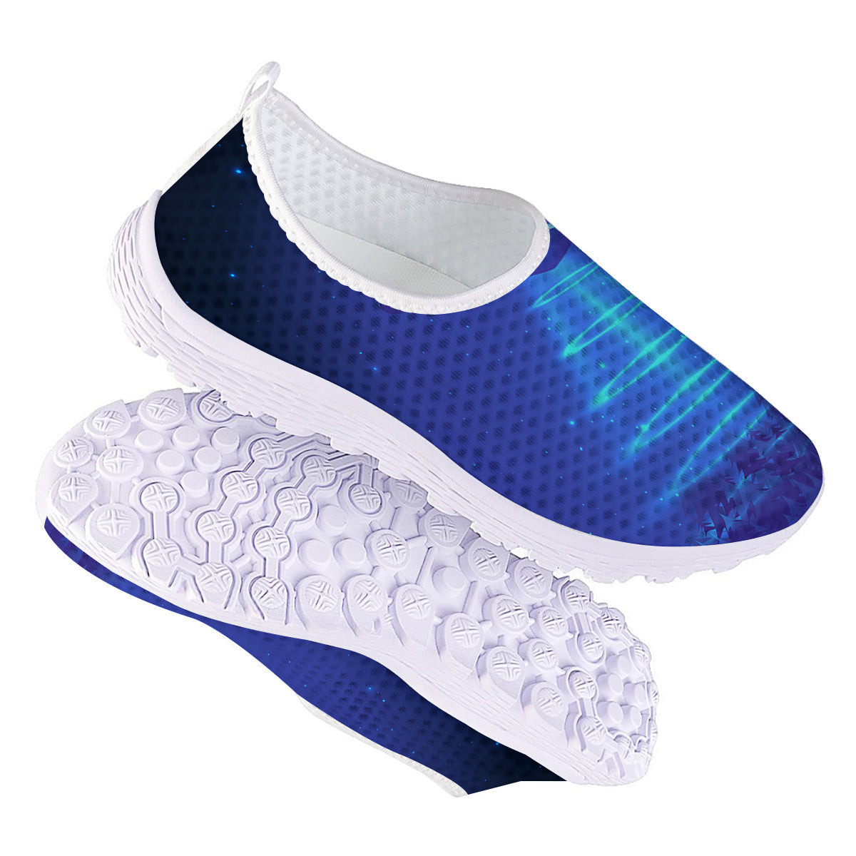 Unidentified Flying Object Blue Print Nurse Shoes-grizzshop
