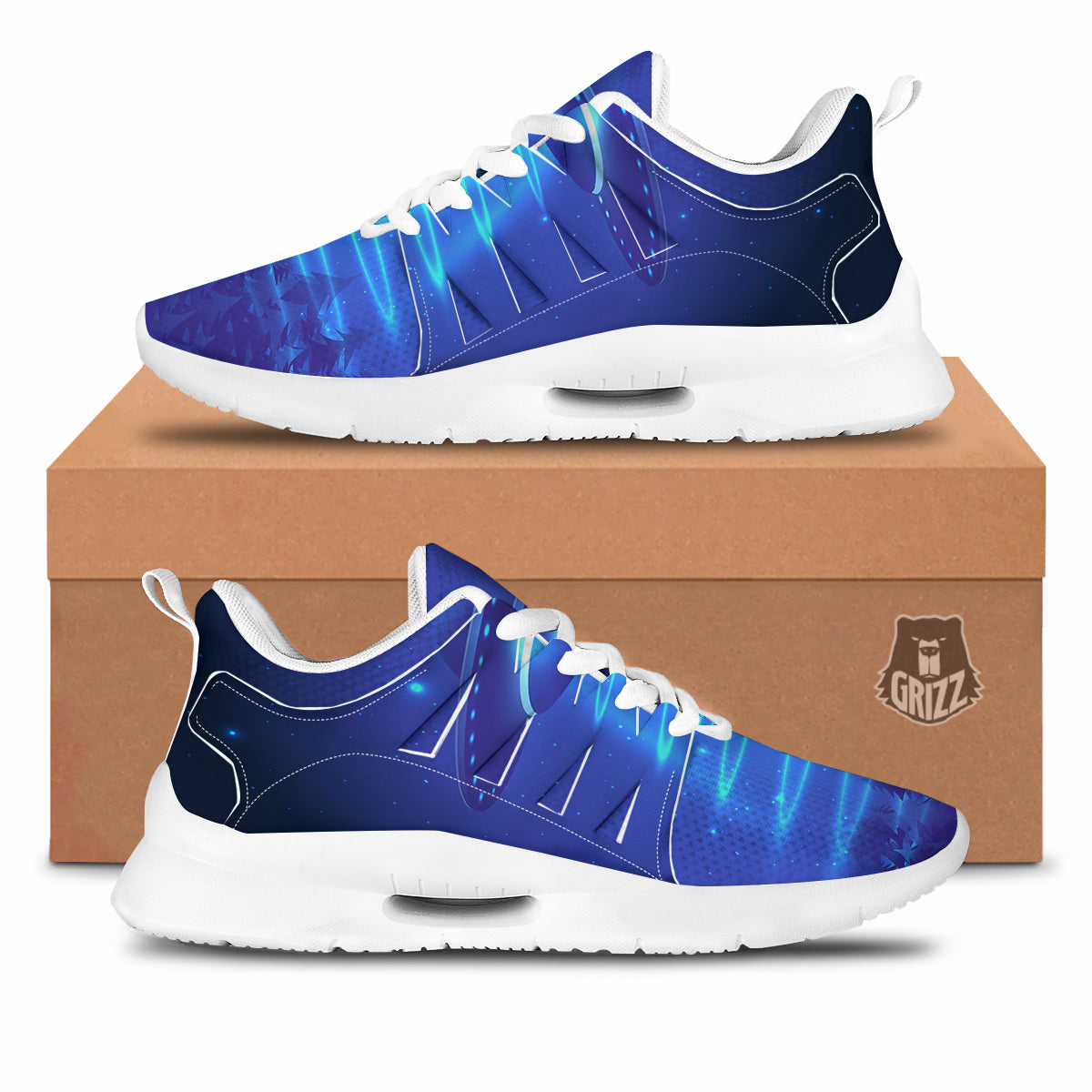 Unidentified Flying Object Blue Print Tennis Shoes-grizzshop
