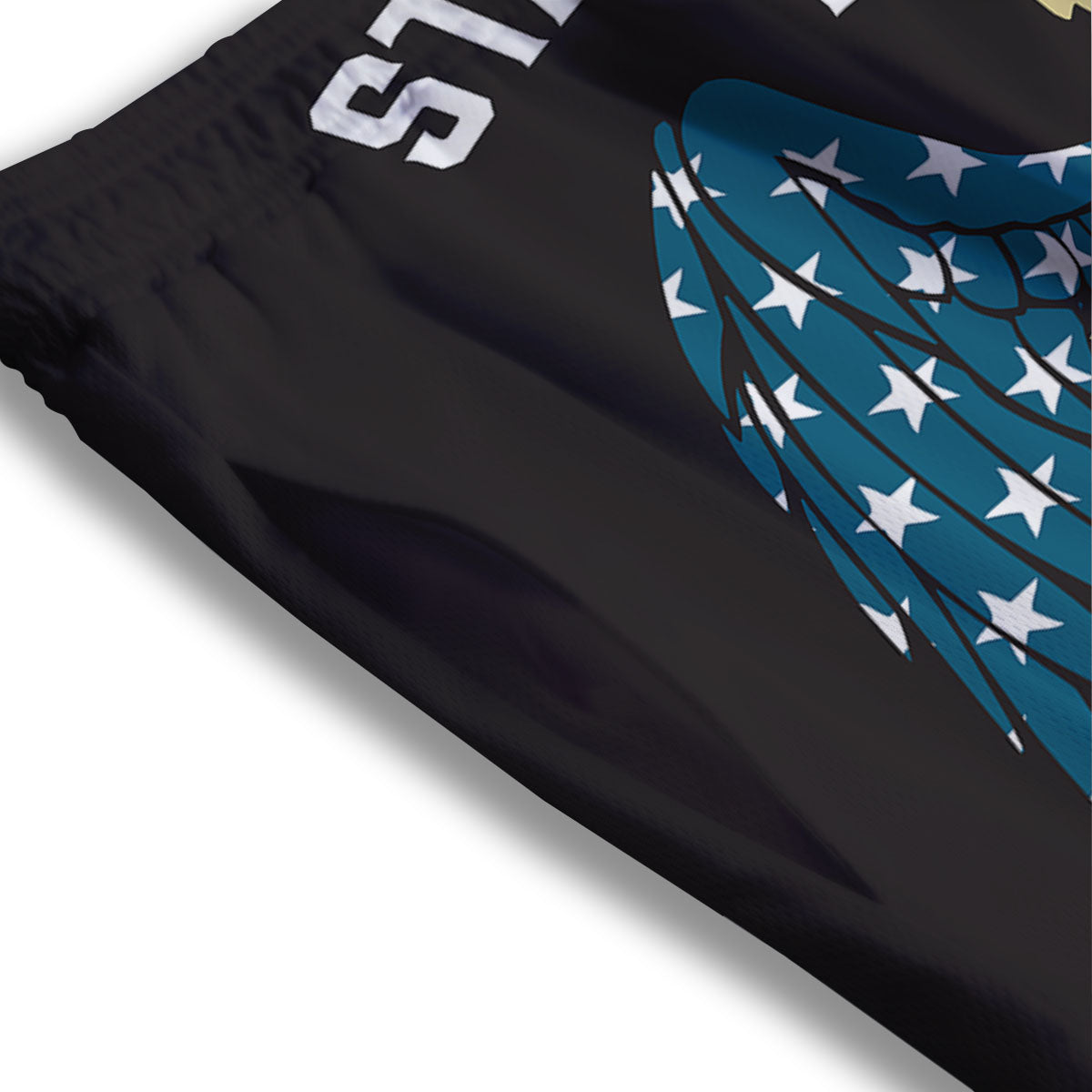 United We Stand American Flag Print Mesh Shorts
