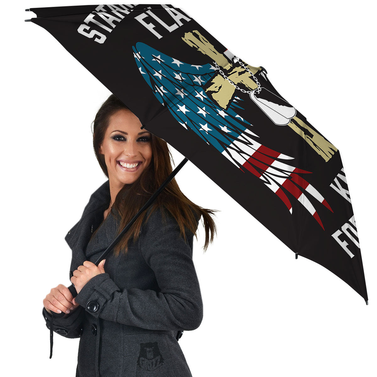 United We Stand American Flag Print Umbrella-grizzshop