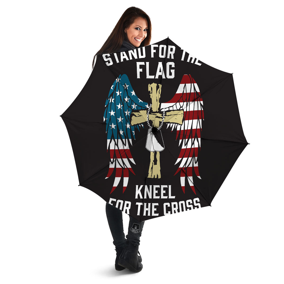 United We Stand American Flag Print Umbrella-grizzshop