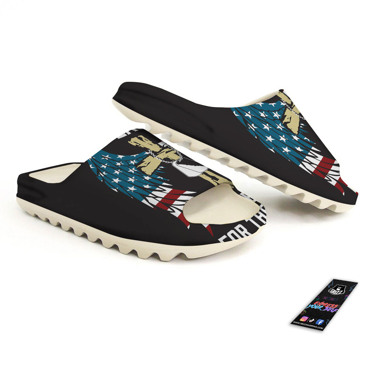United We Stand American Flag Print Sandals-grizzshop