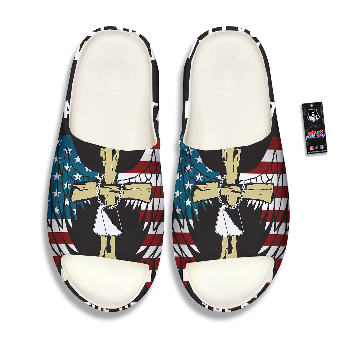 United We Stand American Flag Print Sandals-grizzshop
