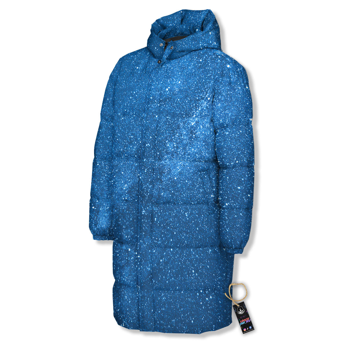 Universe Galaxy Milky Way Print Long Down Jacket