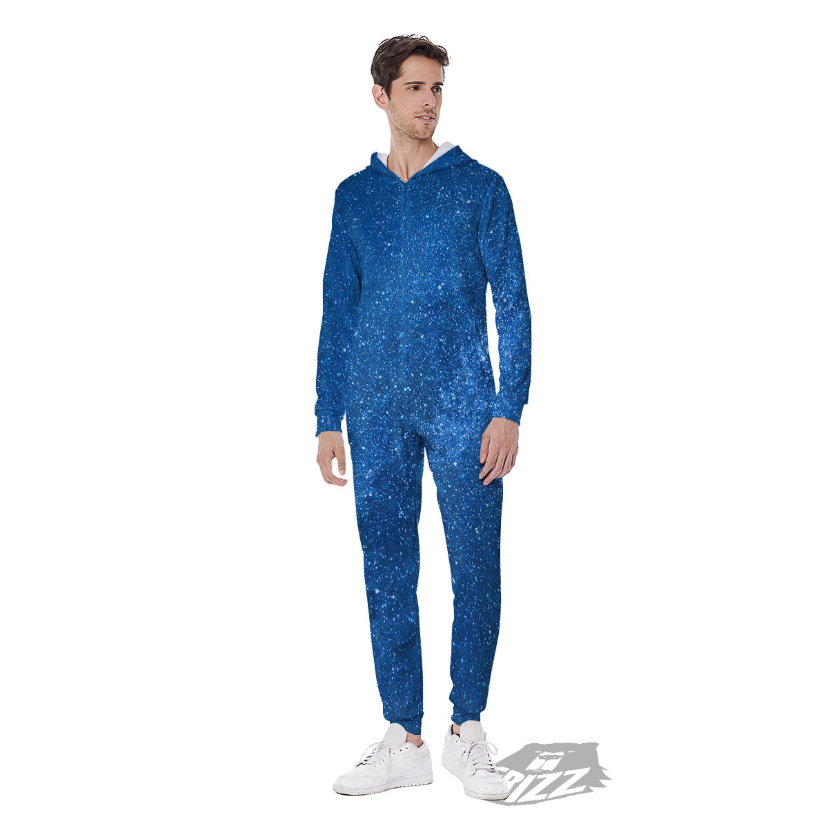 Universe Galaxy Milky Way Print Men's Jumpsuit-grizzshop