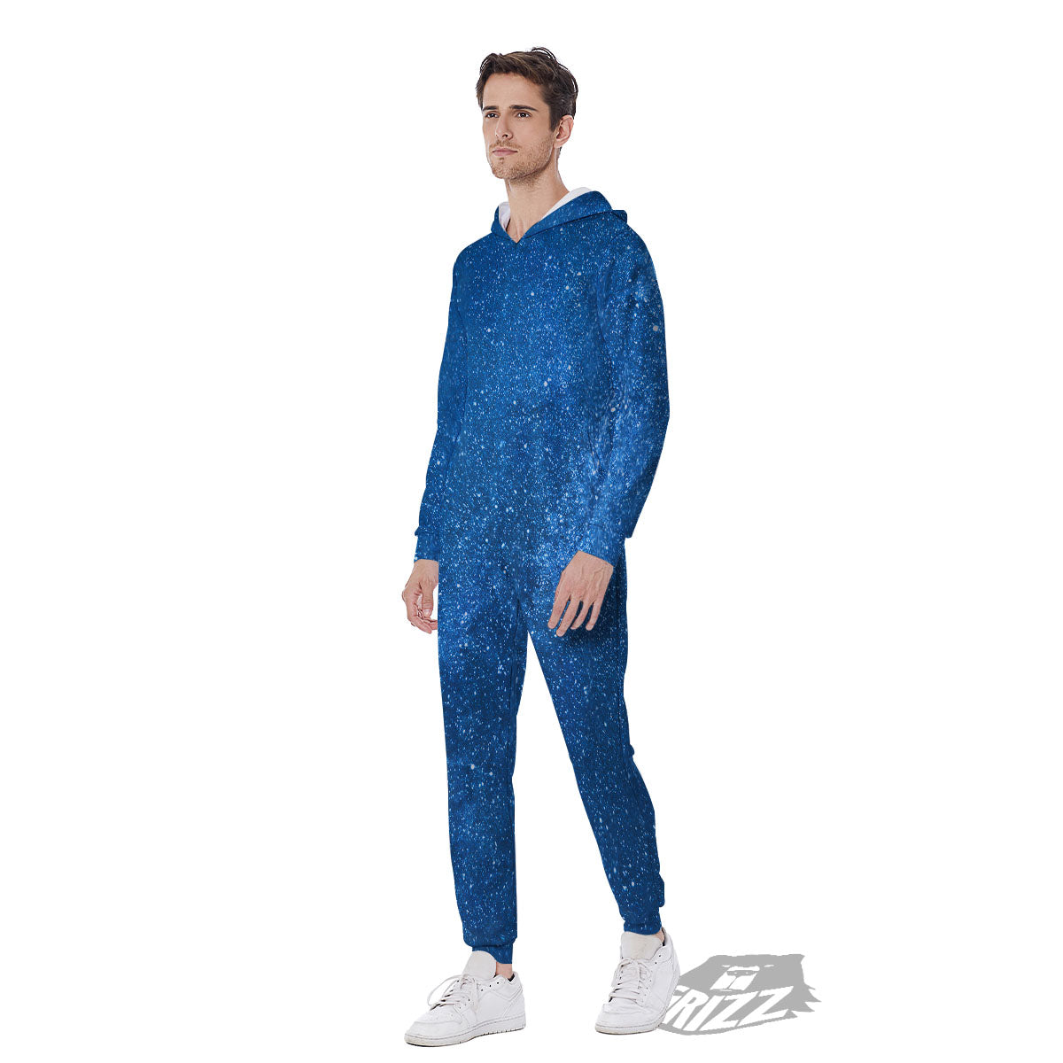 Universe Galaxy Milky Way Print Men's Jumpsuit-grizzshop