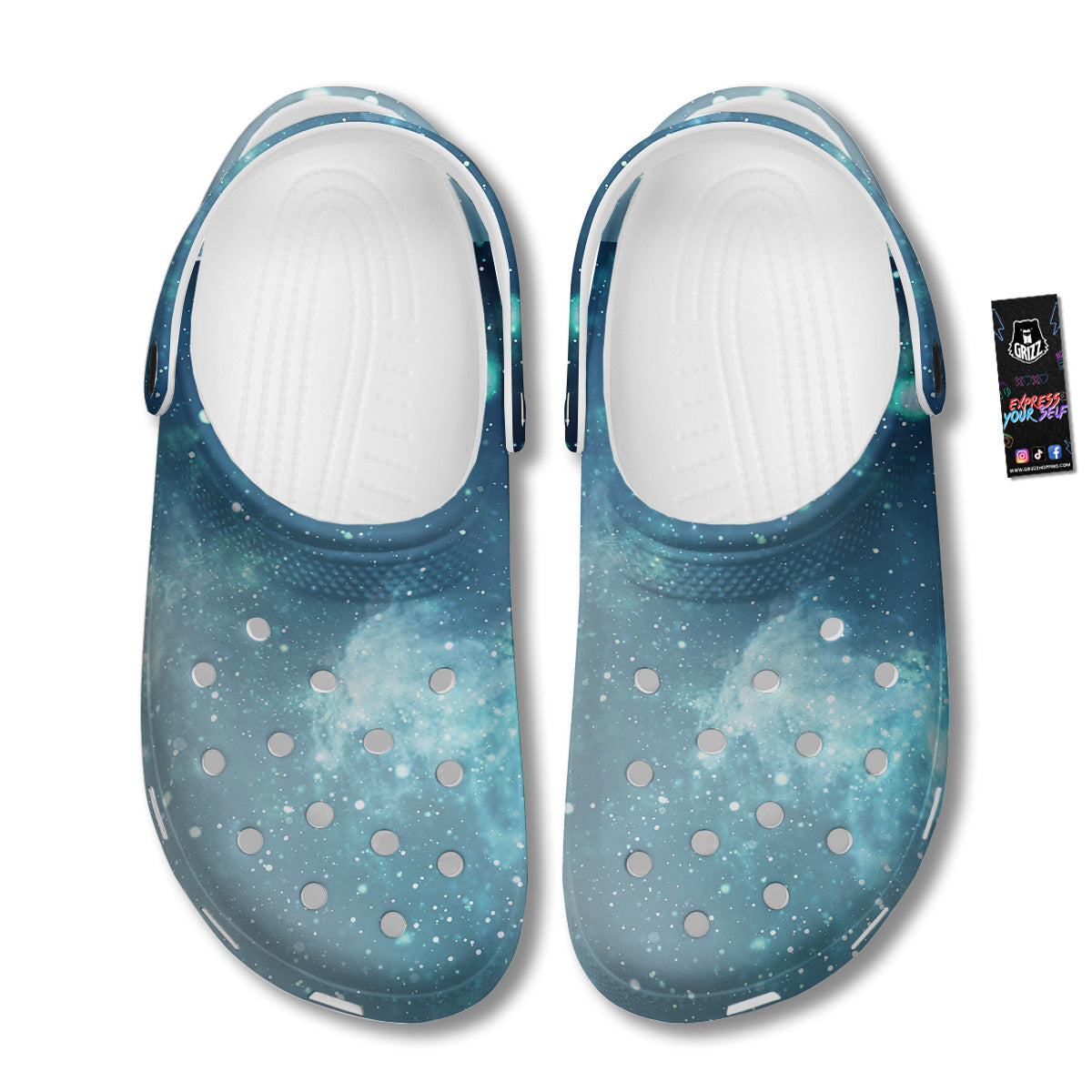 Universe Galaxy Space Blue Sky Print Clog-grizzshop