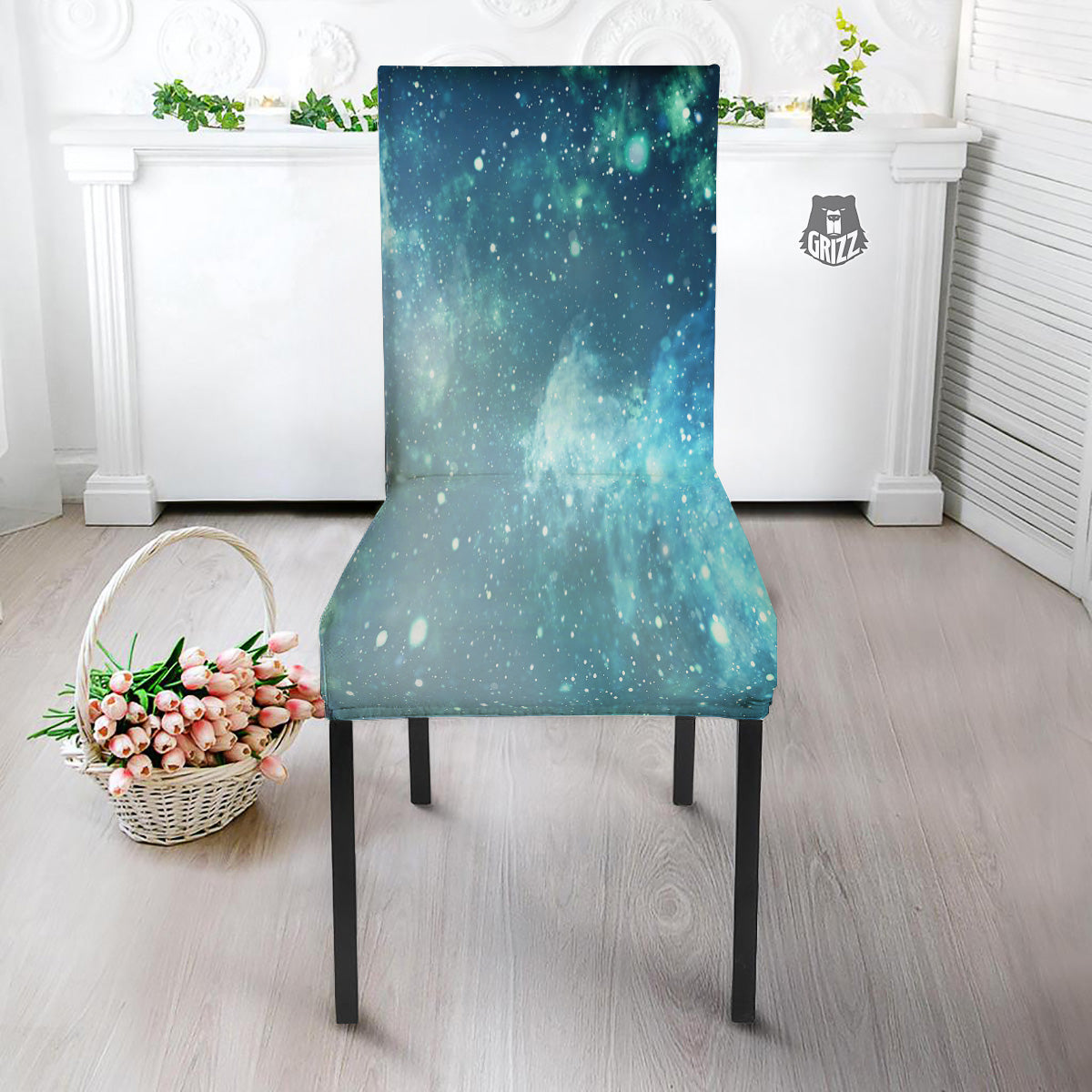 Universe Galaxy Space Blue Sky Print Dining Chair Slipcover-grizzshop
