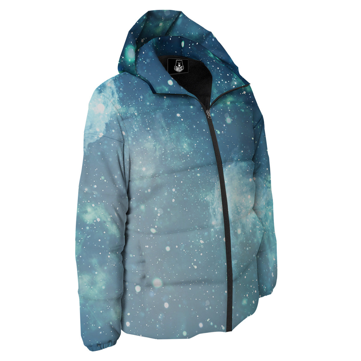 Universe Galaxy Space Blue Sky Print Down Jacket-grizzshop