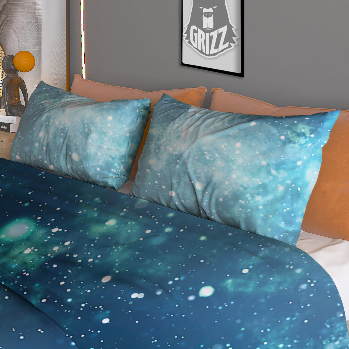 Universe Galaxy Space Blue Sky Print Duvet Cover Bedding Set