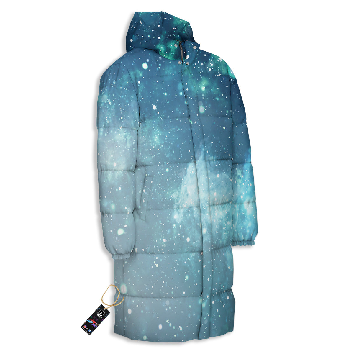 Universe Galaxy Space Blue Sky Print Long Down Jacket