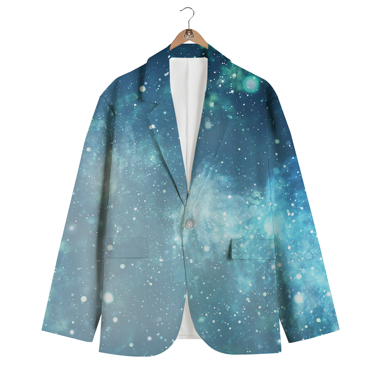 Universe Galaxy Space Blue Sky Print Men's Blazer-grizzshop