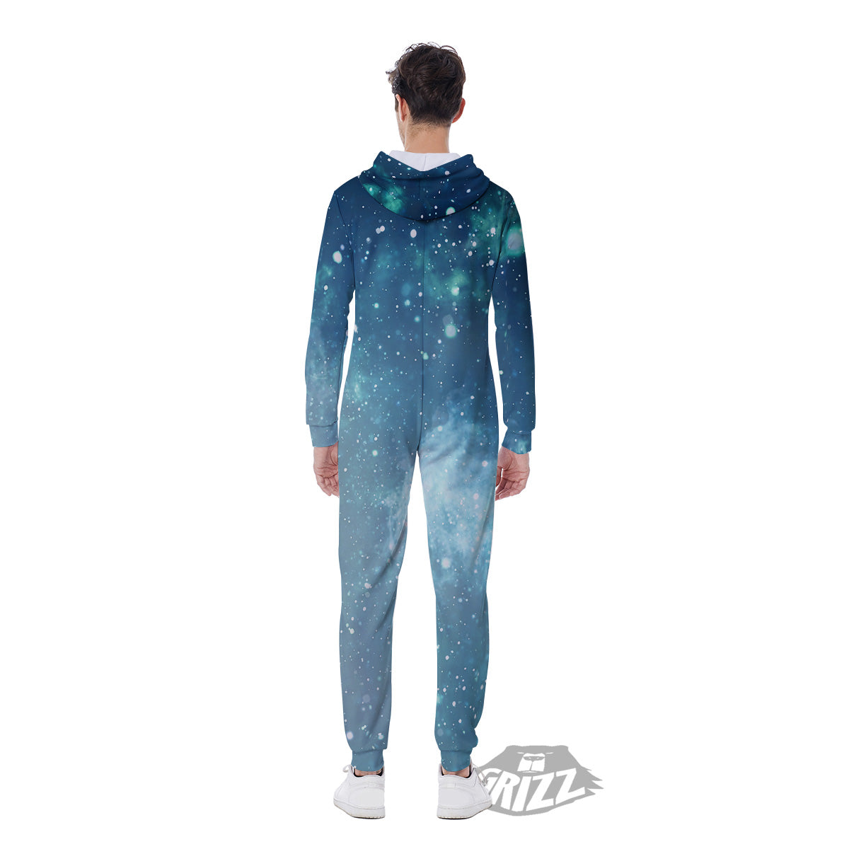 Universe Galaxy Space Blue Sky Print Men's Jumpsuit-grizzshop